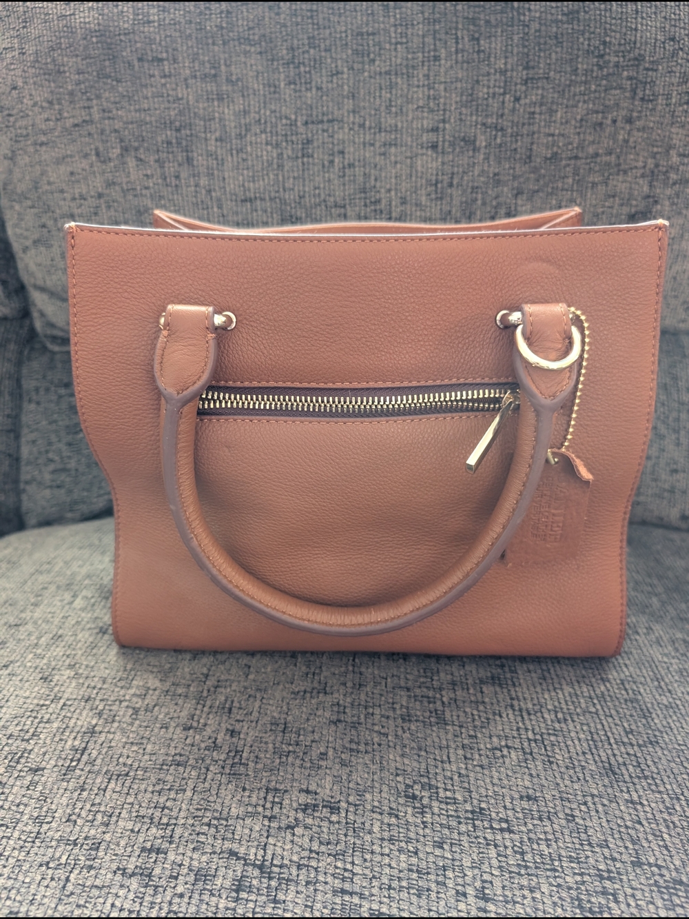 Danier Leather Satchel in Warm Tan with Gold Hardware